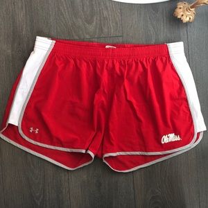 Red Under Armour Ole Miss Shorts